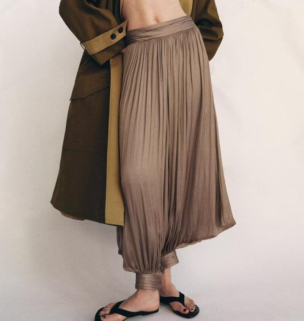 Women Clothing Top Product Casual Small Pleated Baggy Pants