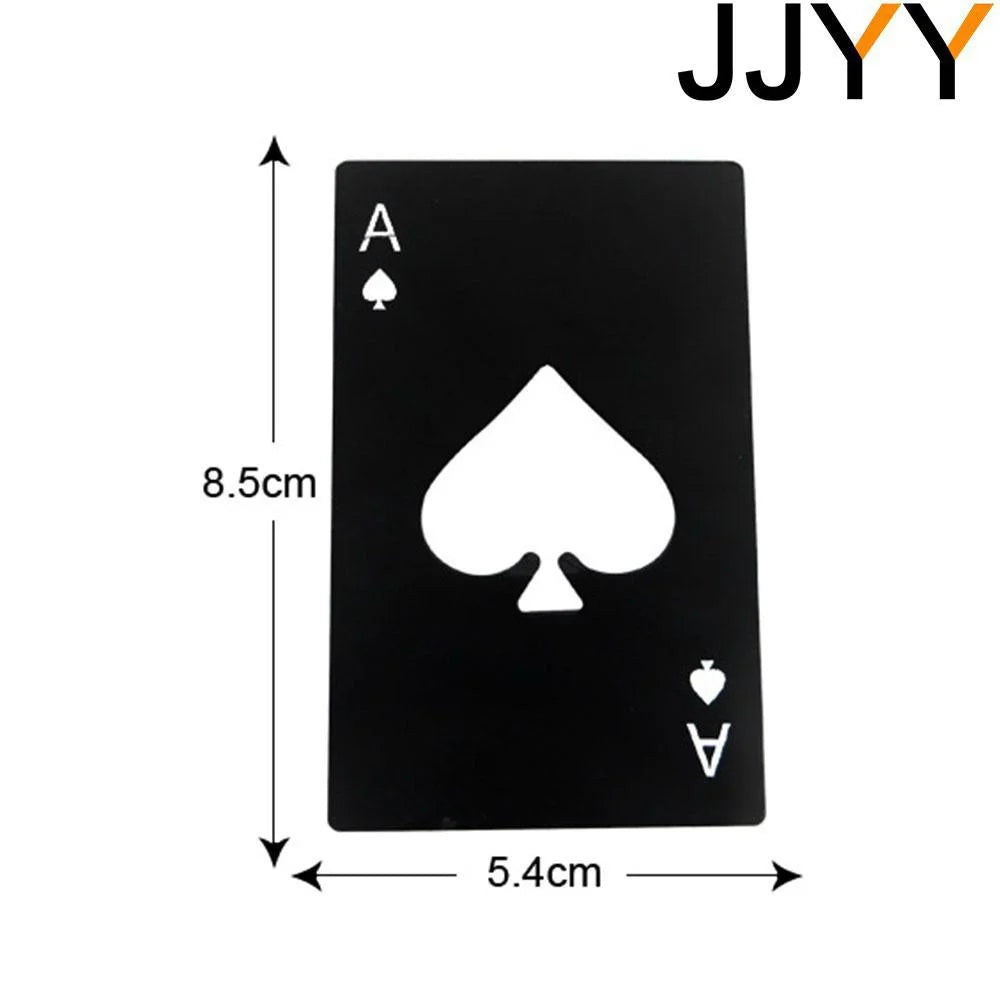 JJYY Black Poker Card Beer Bottle Opener Personalized Stainless Steel