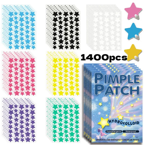 1400pcs Colorful Star Pimple Removal Sticker Invisible Breathable