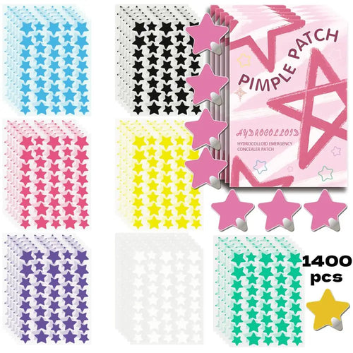 1400pcs Colorful Star Pimple Removal Sticker Invisible Breathable