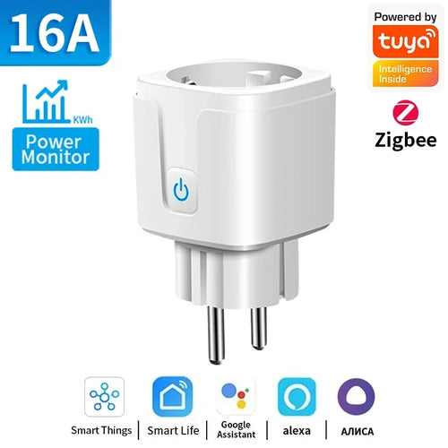 TNCE Tuya Wifi/Zigbee3.0 Smart Socket EU Plug 16/20A Power Monitor