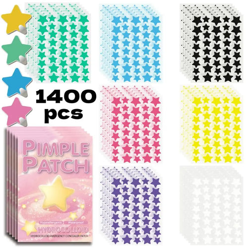 1400pcs Colorful Star Pimple Removal Sticker Invisible Breathable