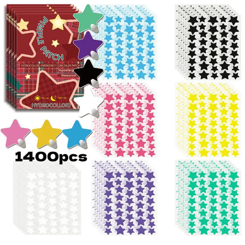 1400pcs Colorful Star Pimple Removal Sticker Invisible Breathable