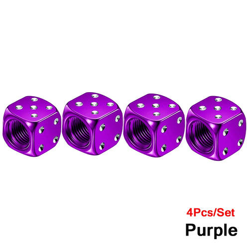 AUTCOAT 4Pcs/Set Aluminum Car Truck Motocycle Bike Dice Wheel Stem
