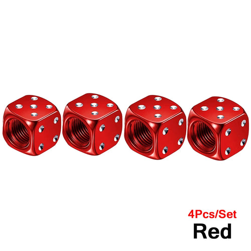 AUTCOAT 4Pcs/Set Aluminum Car Truck Motocycle Bike Dice Wheel Stem