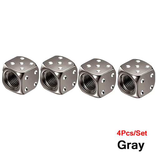 AUTCOAT 4Pcs/Set Aluminum Car Truck Motocycle Bike Dice Wheel Stem