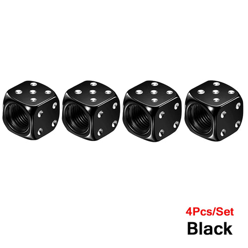 AUTCOAT 4Pcs/Set Aluminum Car Truck Motocycle Bike Dice Wheel Stem