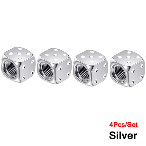 AUTCOAT 4Pcs/Set Aluminum Car Truck Motocycle Bike Dice Wheel Stem