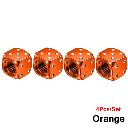 AUTCOAT 4Pcs/Set Aluminum Car Truck Motocycle Bike Dice Wheel Stem