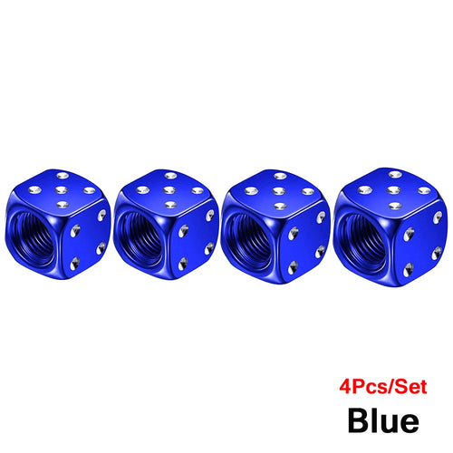AUTCOAT 4Pcs/Set Aluminum Car Truck Motocycle Bike Dice Wheel Stem