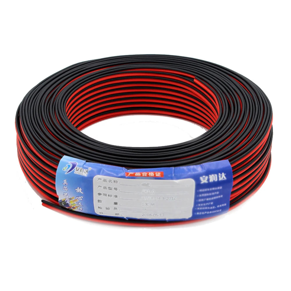 10m 20m 30m  2pin 20 AWG UL2468 2*0.5mm Extension Cable use for 12v