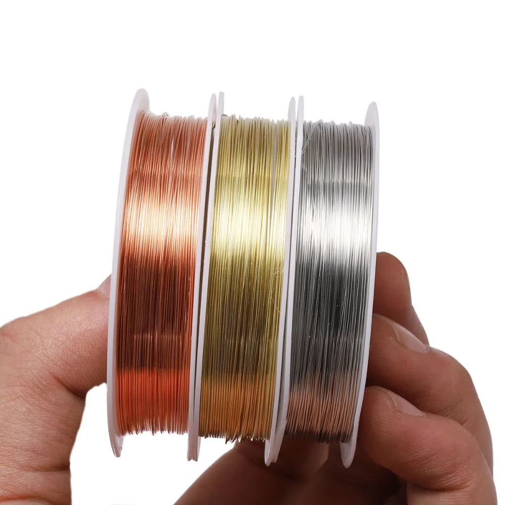 1 Roll 0.2/0.3/0.4/0.5/0.6/0.7/0.8/1mm Sturdy Copper Wire Beading Wire