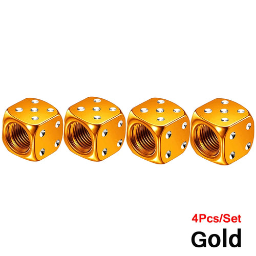 AUTCOAT 4Pcs/Set Aluminum Car Truck Motocycle Bike Dice Wheel Stem