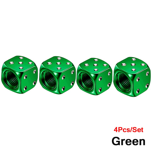 AUTCOAT 4Pcs/Set Aluminum Car Truck Motocycle Bike Dice Wheel Stem