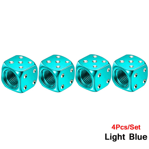 AUTCOAT 4Pcs/Set Aluminum Car Truck Motocycle Bike Dice Wheel Stem
