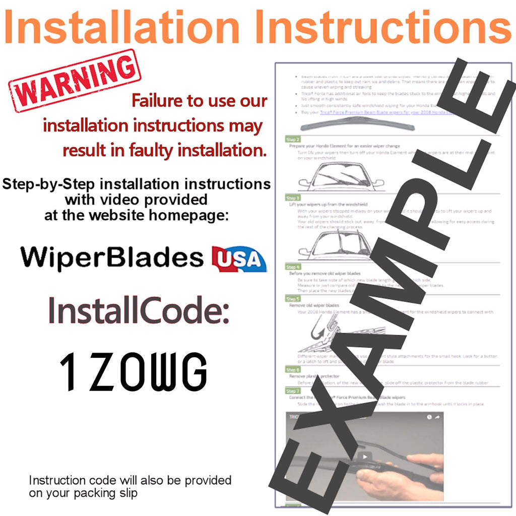 2008 Chevrolet Malibu  Hybrid Wiper Blades w/2yr Wear Warranty (Set of