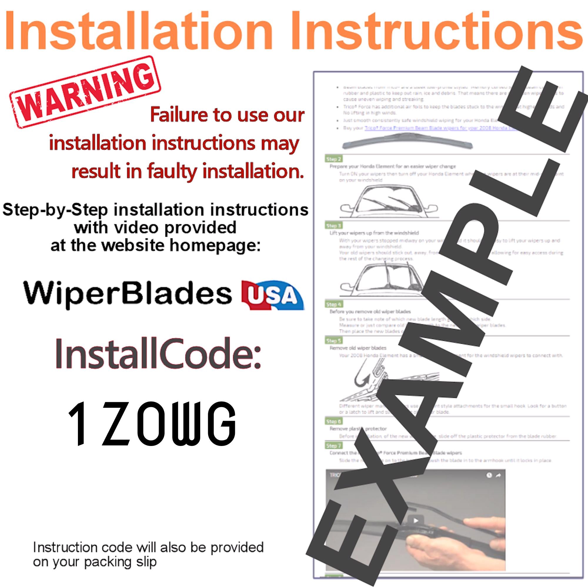 2008 Chevrolet Malibu  Hybrid Wiper Blades w/2yr Wear Warranty (Set of