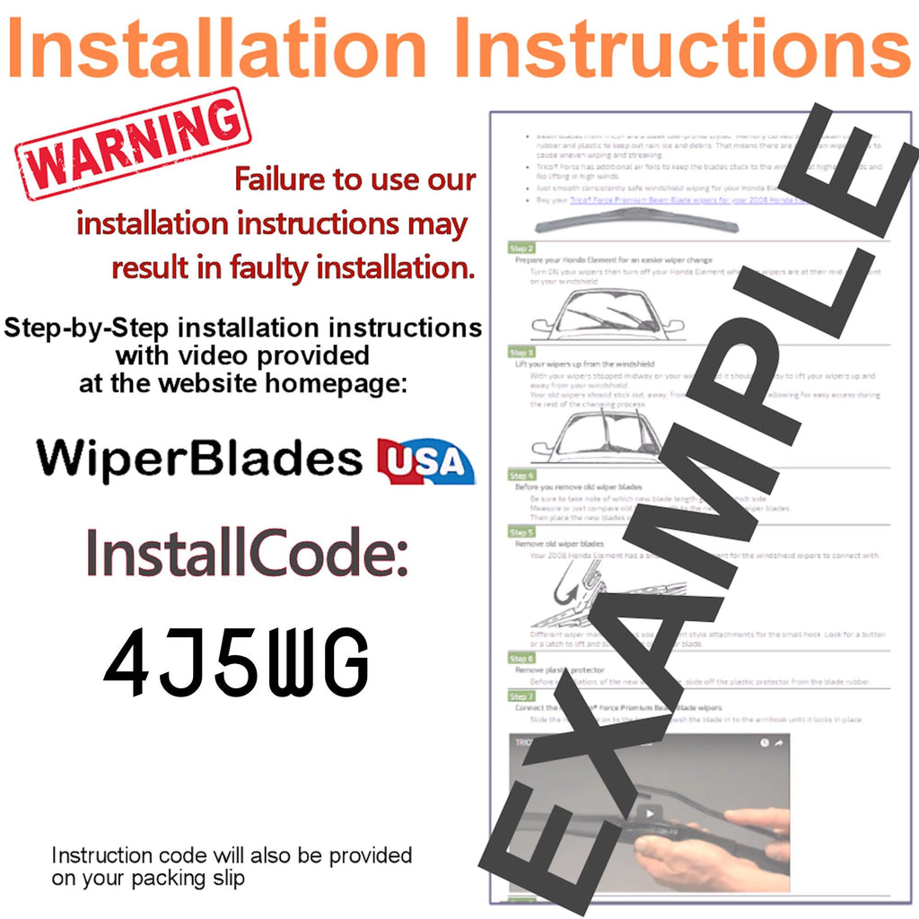 2007 Ford E250 E-250 Wiper Blades w/1yr Wear Warranty (Set of 2)