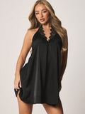 Women Summer Halter Spaghetti Straps Sexy Backless Nightdress Dress