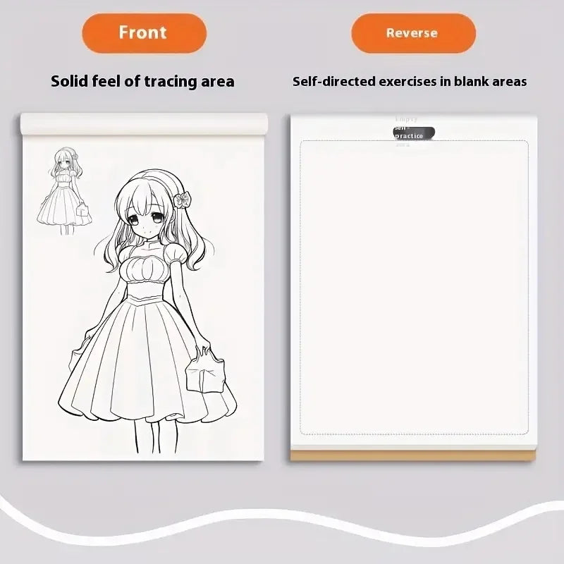 Anime Character Line Art Drawing Book for Beginners - 48 Pages of