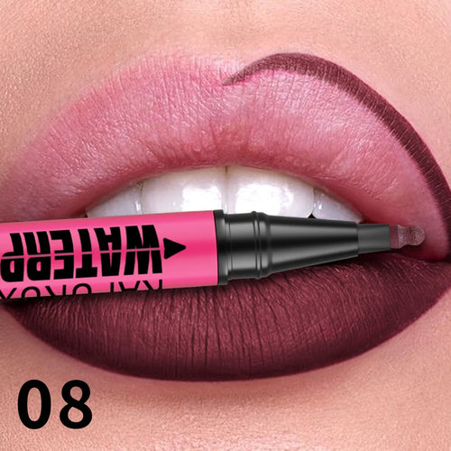 1PC Liquid Matte12-Color Lipliner Pencil Waterproof Plumping Stain