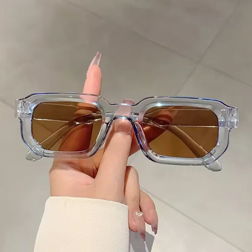 New Men Vintage Rectangle Frame Sunglasses Fashion Retro Sun Glasses