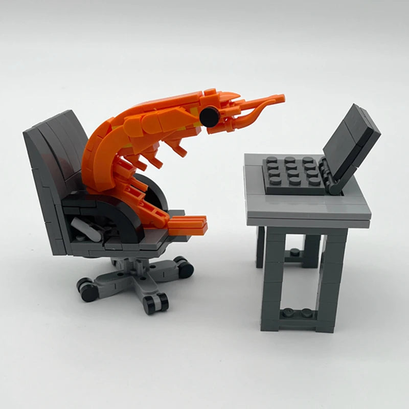 MOC Building Block Shrimp Model Figurines Puzzle Assembly Kit for Boys