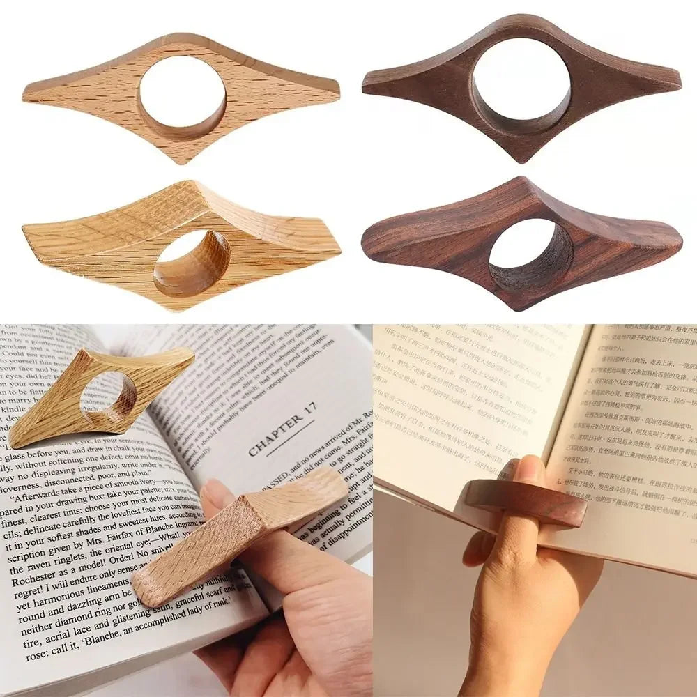 Hot Wooden Thumb Bookmark One Hand Reading Thumb Book Support Book