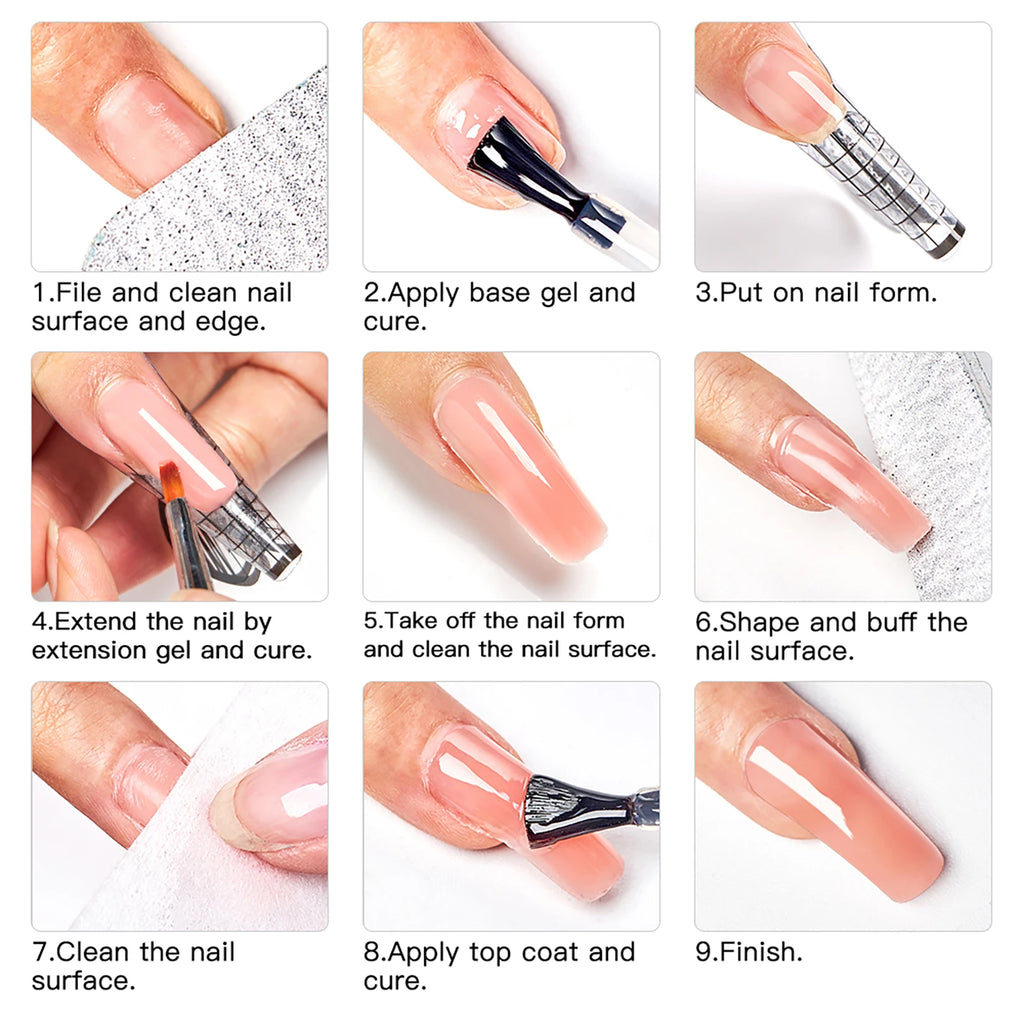 MEET ACROSS 8ML Quick Extension Nail Gel Vernis Nude Milk White Gel