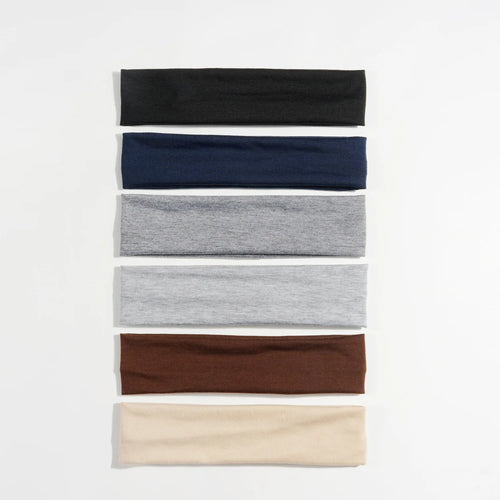 6pcs Simple Basic Solid Color Sports Yoga Headband to Absorb Sweat For