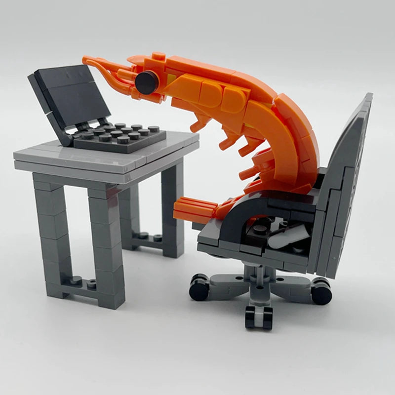 MOC Building Block Shrimp Model Figurines Puzzle Assembly Kit for Boys