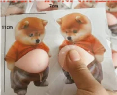 Fat Chai Dog Anti-Collision Stickers - Cute Big-Bellied Dog Car