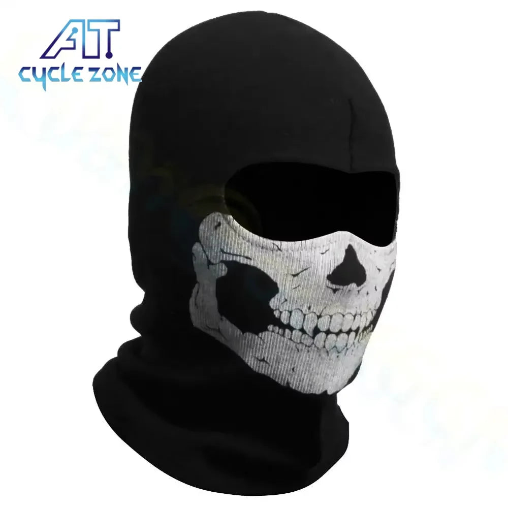 Motorcycle Balaclava Full Face Mask Skull Print Motorbike Full Face