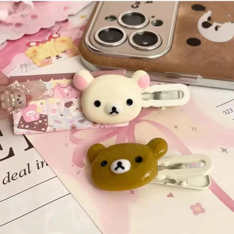 Cute Bear Hairpins Set Preppy Headdress Plastic Hair Sweet Accessories