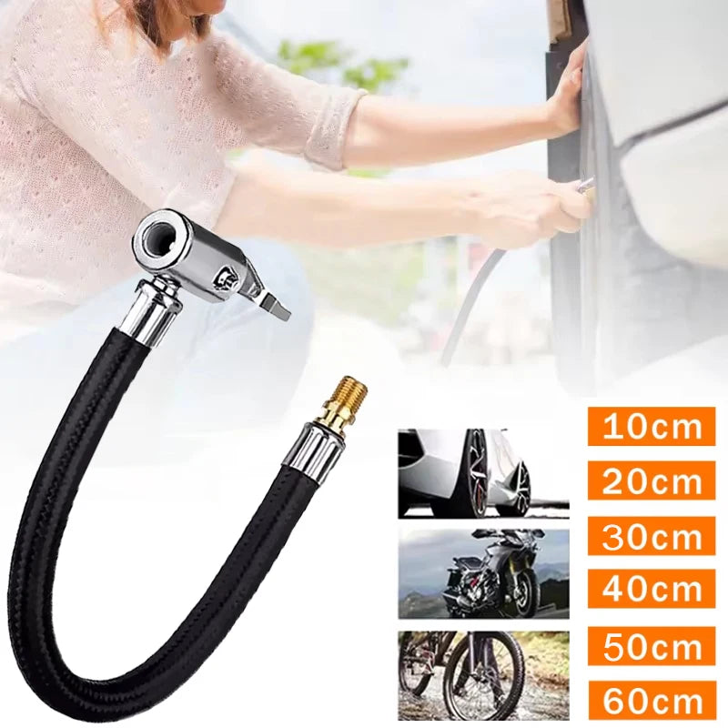 Car Tire Inflator Hose Air Pump Extension Tube Adapter Tire Repair