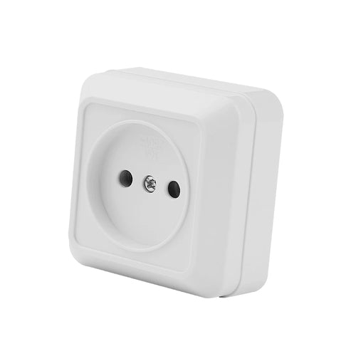 White EU Standard Rocker Switch On/Off Wall Surface 2 Gang 1 Way