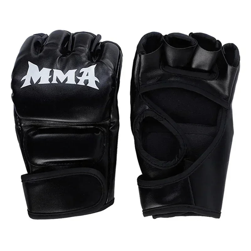 Professional Boxing Training Gloves Half Finger Leather Cushion for