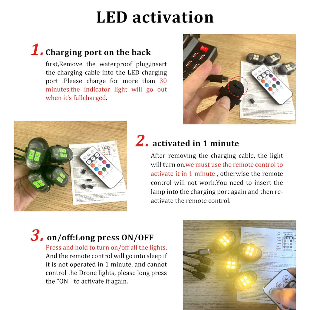 RGB Car Interior Lights with Wireless Remote, Larger Battery &