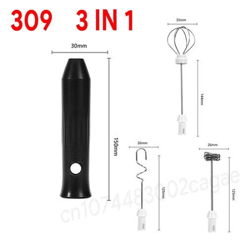 Wireless Milk Frother Electric Type-C Handheld Blender Stainless Steel