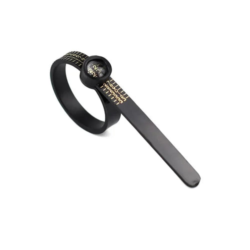 Ring Sizer with Magnifier - US/UK/EU/HK Jewelry Measuring Ruler for