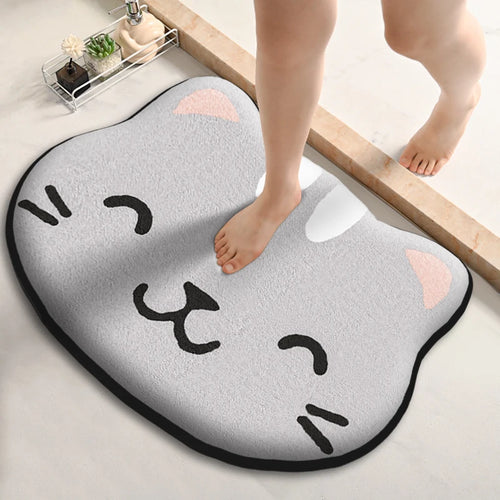 Thickened special-shaped bathroom absorbent floor mat flannel toilet