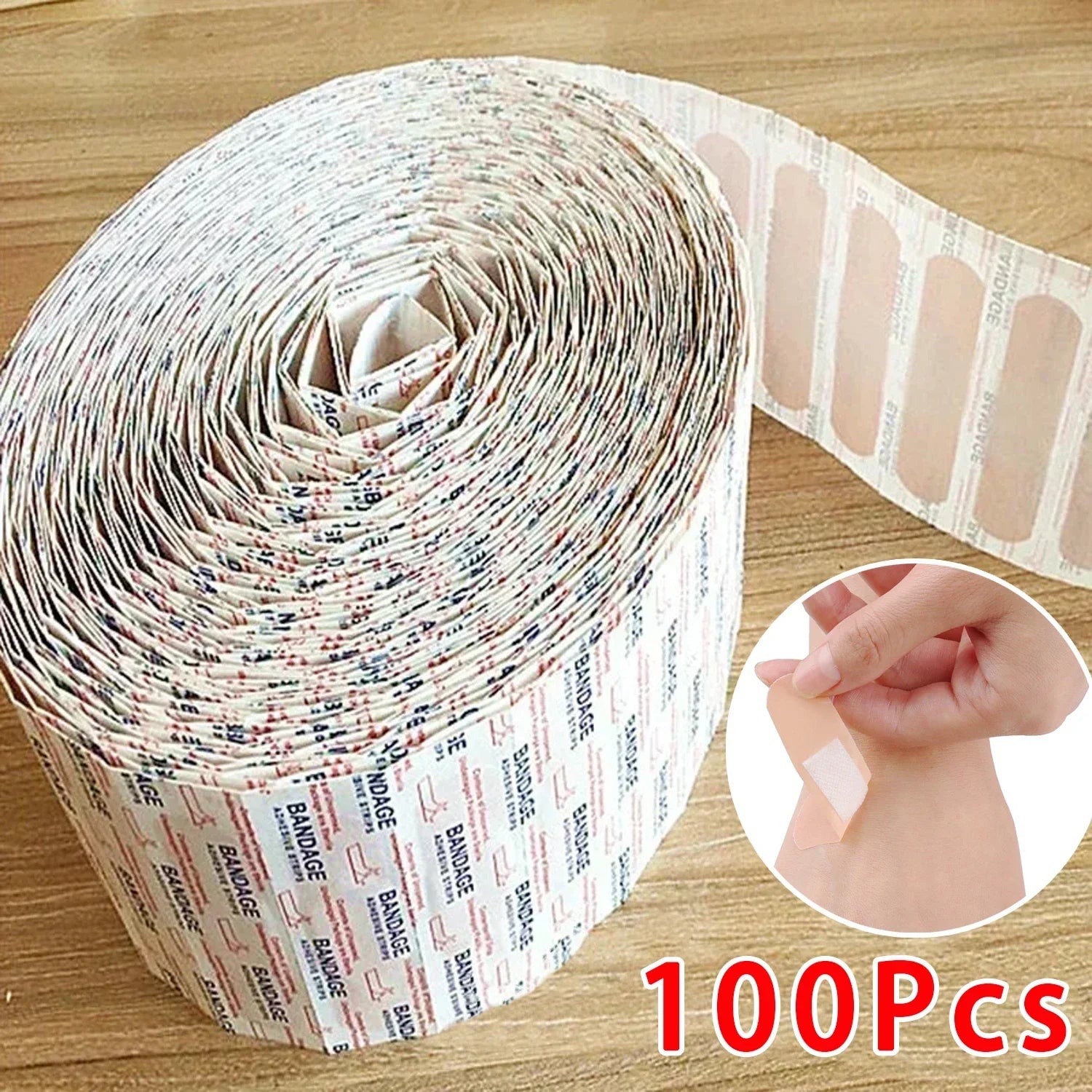 100Pcs Waterproof Breathable Cushion Adhesive Plaster Wound Hemostasis