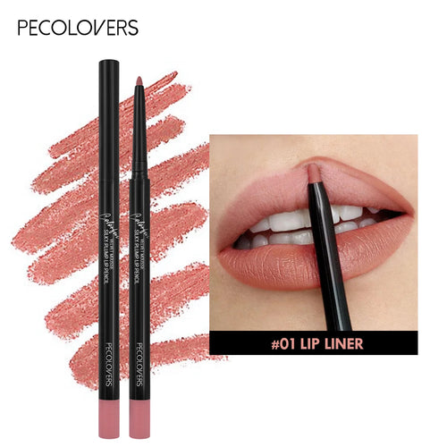 12-Color Matte Lipliner - Waterproof, Moisturizing, Long-Lasting &