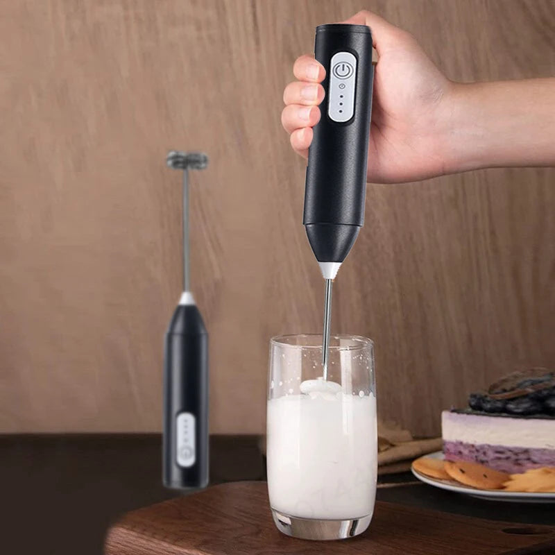 Wireless Milk Frother Electric Type-C Handheld Blender Stainless Steel