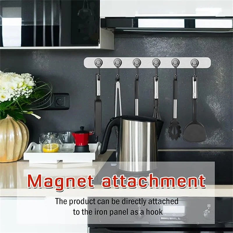 3/6/12/20Pcs Black Magnetic Hooks Cruis Heavy Duty Magnetic Hangers,