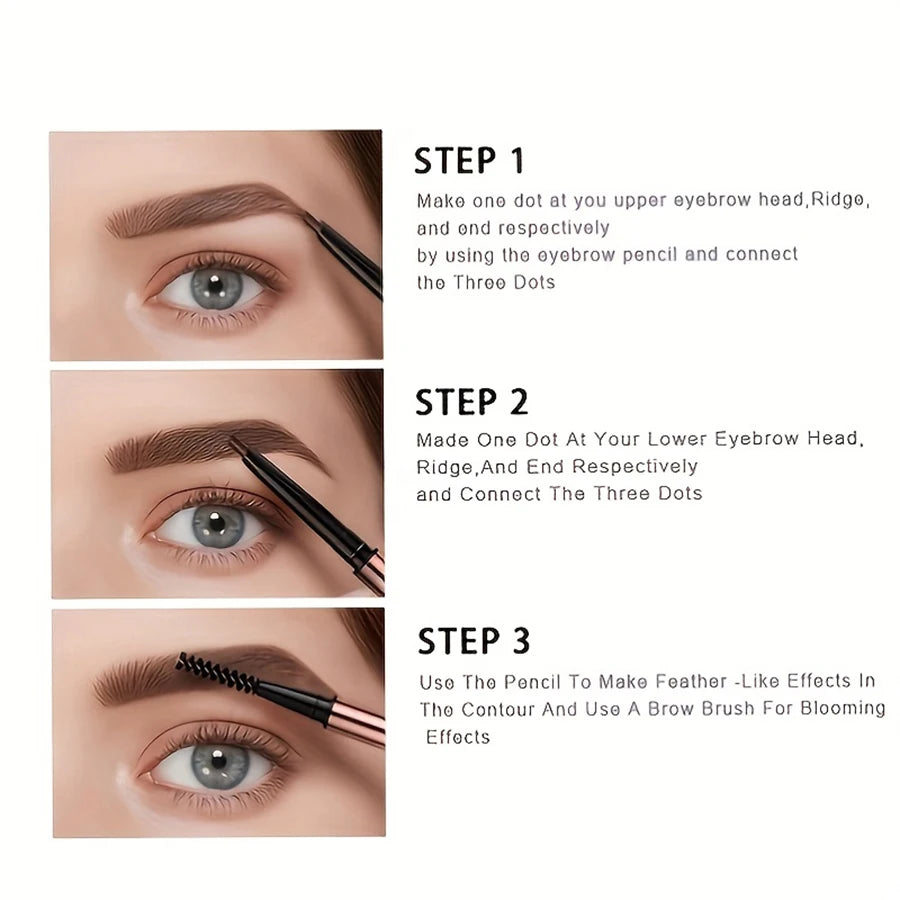 Waterproof Matte Eyebrow Pen Makeup Double Head Lasting Brown