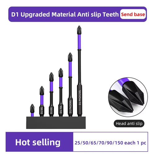 6PC Upgraded High Hardness And Strong Magnetic Bit 25/65/70/90/150mm