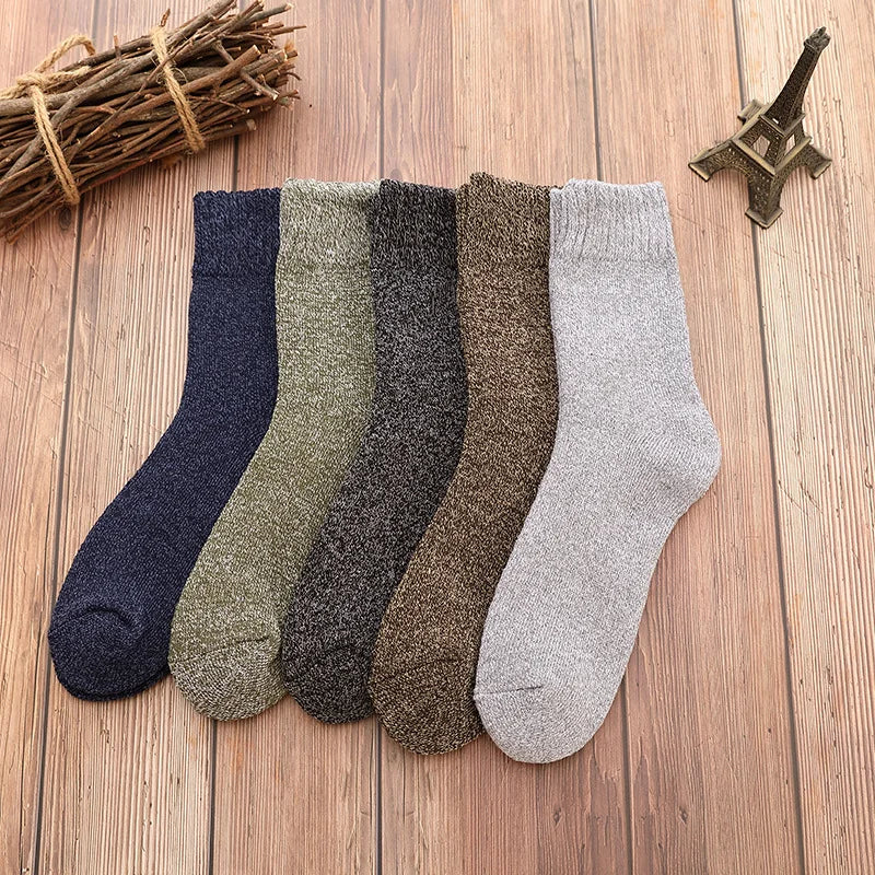 5 Pairs Winter Warm Men’s Socks Wool Male Women Socks Super Thicker