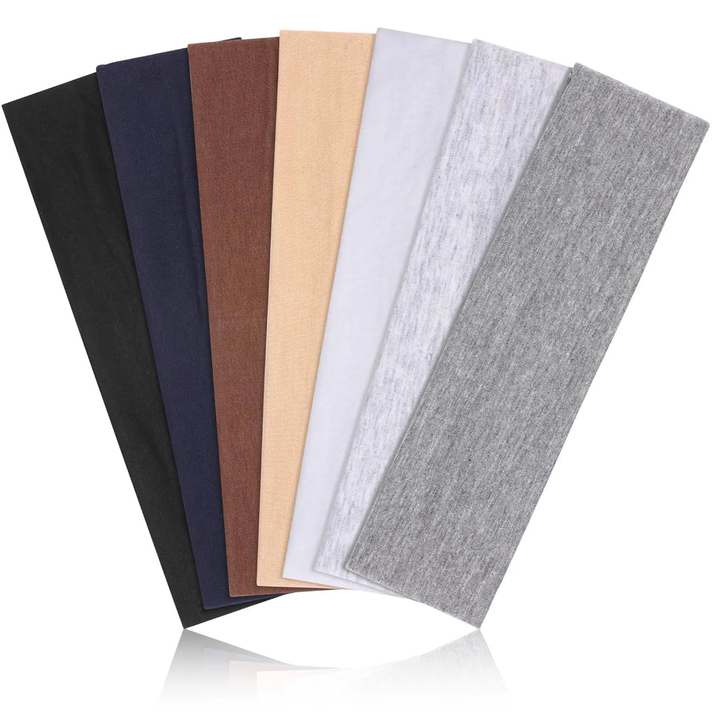 6pcs Simple Basic Solid Color Sports Yoga Headband to Absorb Sweat For