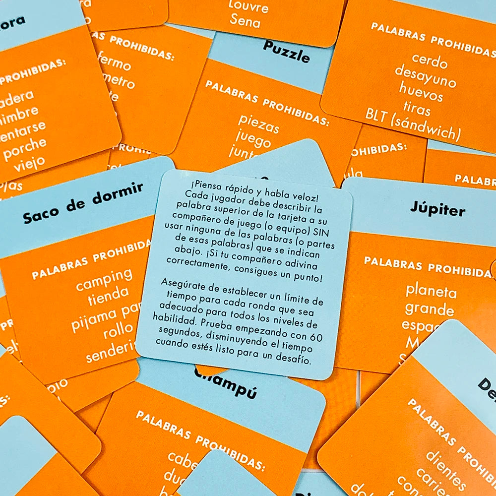 Spanish Mini Size Game Cards " Name That Word !" 50 Pcs Cards Game